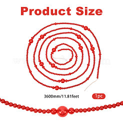 ABS Plastic Pearl Round Bead with Nylon Thread Christmas Trees Decoration&nbsp;HJEW-PH02606