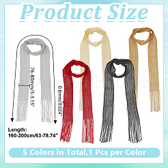 5Pcs 5 Colors Polyester Scarves&nbsp;AJEW-HY0003-59