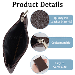 3Pcs 3 Colors Litchi Print PU Leather Zip Pouches&nbsp;ABAG-CP0001-07