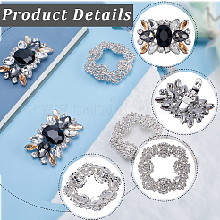4Pcs 2 Style Alloy Rhinestone Shoe Buckle Clips&nbsp;AJEW-GF0008-65