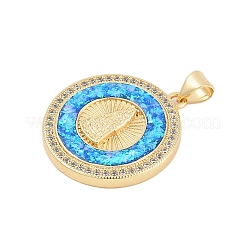 Brass Micro Pave Cubic Zirconia Pendants&nbsp;KK-I723-40G