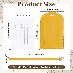 CutHollow 11Pcs 11 Colors PU Leather Luggage Tag&nbsp;OFST-CL0001-02