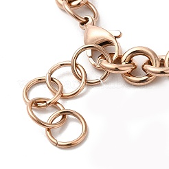 Ion Plating(IP) 304 Stainless Steel Rolo Chain Bracelets&nbsp;BJEW-F433-01RG