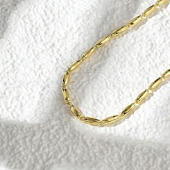 Brass Faceted Oval Link Chain Necklaces for Women&nbsp;NJEW-K282-08G