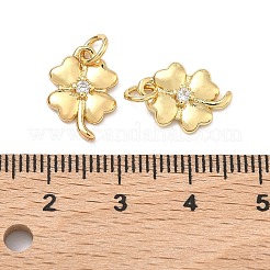 Brass Micro Pave Cubic Zirconia Pendants&nbsp;KK-P345-39G