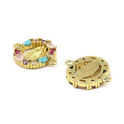 Brass Cubic Zirconia Connector Charms&nbsp;KK-K346-14G
