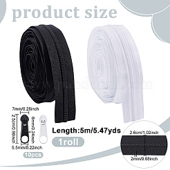 2 Bags 2 Colors Nylon Closed-end Zipper&nbsp;DIY-NB0014-74