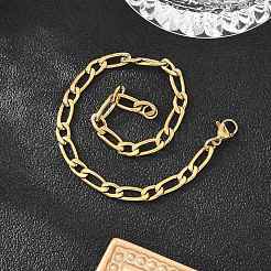 Ion Plating(IP) 304 Stainless Steel Figaro Chain Bracelets&nbsp;BJEW-I274-03G