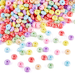350Pcs 7 Colors UV Plating Opaque Acrylic Beads&nbsp;MACR-TA0002-31