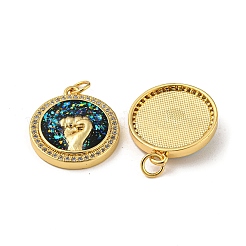 Brass Micro Pave Cubic Zirconia&nbsp;KK-K356-14G