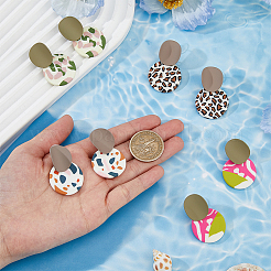4 Pairs 4 Style Polymer Clay Dangle Stud Earrings with 316 Surgical Stainless Steel Pins&nbsp;EJEW-FI0002-44