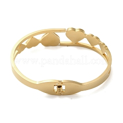 304 Stainless Steel Enamel Heart Hinged Bangles&nbsp;LS-BJEW-E099-03G