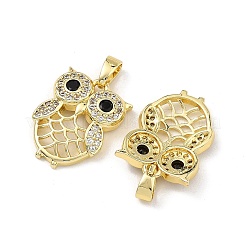 Brass Micro Pave Black Cubic Zirconia Pendants&nbsp;CU-L277-10G