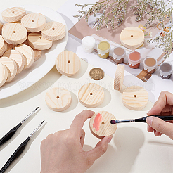 56Pcs Wood Round Wheel&nbsp;FIND-GA0007-53