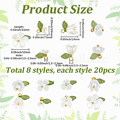 160Pcs 8 Styles Acrylic Pendants&nbsp;FIND-SC0021-55G