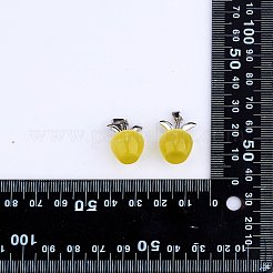 10Pcs Apple Gemstone Charm Pendant Crystal Quartz Healing Natural Stone Pendants Pink Silver Buckle for Jewelry Necklace Earring Making Crafts&nbsp;JX525D