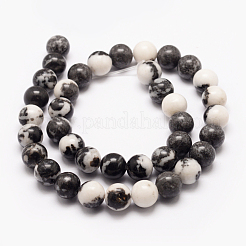 Natural Zebra Jasper Beads Strands&nbsp;G-F511-03-8mm