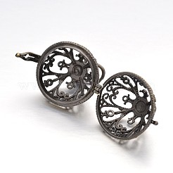 Round Brass Hollow Cage Pendants&nbsp;KK-L083-06AB-RS