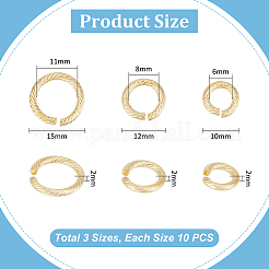 30Pcs 3 Styles 304 Stainless Steel Open Jump Rings for Chainmaille Weaves&nbsp;STAS-UN0054-61