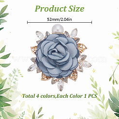4Pcs 4 Colors Flower Cloth Pins&nbsp;JEWB-GO0001-17
