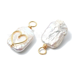 Natural Baroque Keshi Pearl Copper Wire Wrapped Pendants&nbsp;PALLOY-JF05722