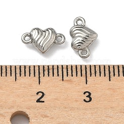 304 Stainless Steel Corrugated Heart Links Connector Charms&nbsp;STAS-D211-14D-P