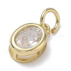 Brass Pave Cubic Zirconia Charms&nbsp;KK-CBA56EF-30G-03
