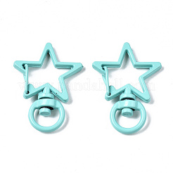 Spray Painted Eco-Friendly Alloy Swivel Snap Hooks Clasps&nbsp;X-PALLOY-T080-14-NR