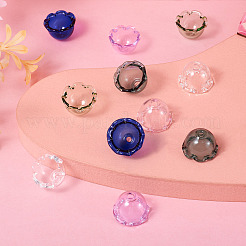 12Pcs 6 Colors Transparent Glass Bead Cap&nbsp;GLAA-TA0002-06