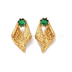Conch 304 Stainless Steel Glass Stud Earrings&nbsp;EJEW-M105-04G
