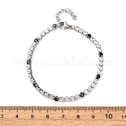 304 Stainless Steel with Cubic Zirconia Link Chain Bracelets for Women&nbsp;BJEW-G754-01A-P02