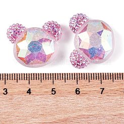 Transparent Epoxy Resin Bear Head Decoden Cabochons&nbsp;CRES-M034-03B