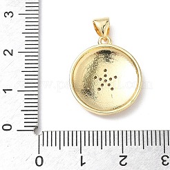 Brass Micro Pave Clear Cubic Zirconia Pendants&nbsp;KK-L253-08G