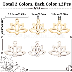 24Pcs 2 Colors 201 Stainless Steel Pendants&nbsp;STAS-SC0005-73