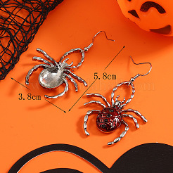 Halloween Spider Alloy Acrylic Dangle Earrings&nbsp;HA3118