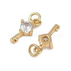 Brass Micro Pave Cubic Zirconia Pendants&nbsp;KK-I358-066G-01