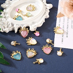 16Pcs 8 Styles Resin Pendants&nbsp;RESI-TA0002-14