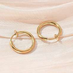 Ion Plating(IP) 304 Stainless Steel Clip-on Earrings&nbsp;X-EJEW-M218-03B-G
