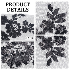 Flower Polyester Embroidery Sew on Appliques&nbsp;PATC-WH0012-32A