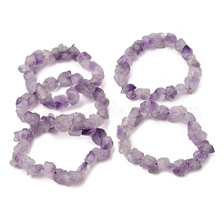 Raw Rough Natural Amethyst Nuggets Beaded Stretch Bracelets for Women&nbsp;GG-CBA2C9C-02