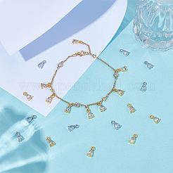 32Pcs 2 Colors Brass Micro Pave Cubic Zirconia Pendants&nbsp;KK-UN0005-41
