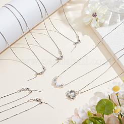 12Pcs 1MM Brass Box Chain Adjustable Slider Necklaces for Women&nbsp;NJEW-NB0001-40