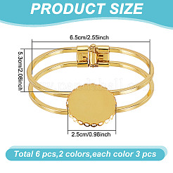 6Pcs 2 Colors Brass Bangle Makings&nbsp;FIND-GO0002-78