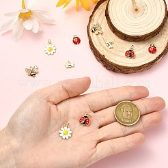 10Pcs 5 Styles Brass Enamel Pendants&nbsp;KK-CJ0004-28
