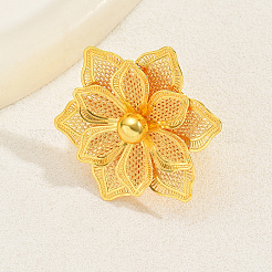 Iron Hollow Flower Cuff Rings&nbsp;NM9371