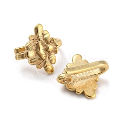 Flower Shape Rack Plating Brass Earring Hooks&nbsp;KK-M257-02G