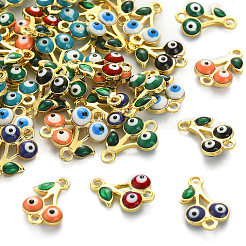 50Pcs Brass Enamel Connector Charms&nbsp;KK-CJ0001-83