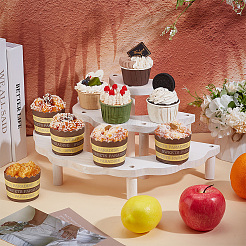 3-Tier Semi-Circle Wood Cupcake Display Risers&nbsp;ODIS-WH0030-89