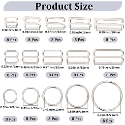 120Pcs 15 Styles Alloy Underwear Strap Adjustment Buckles&nbsp;FIND-GF0009-24
