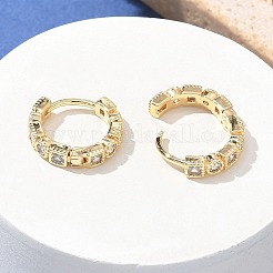 Brass Micro Pave Cubic Zirconia Hoop Earrings&nbsp;LS-EJEW-H152-01E-G